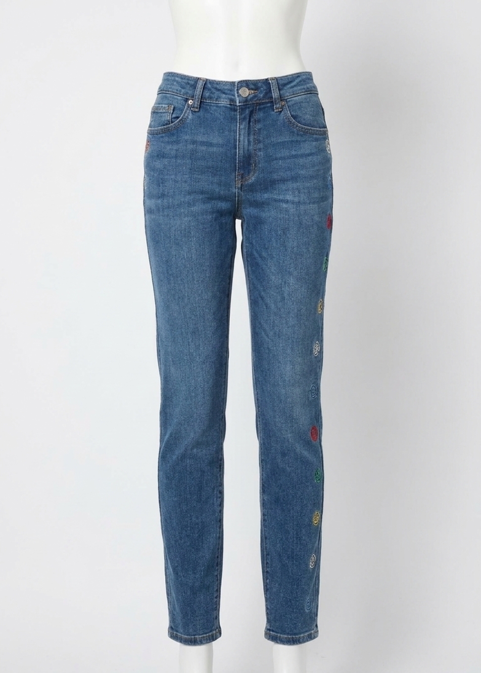 NEW FDJ olivia floral pencil ankle jeans in medium wash